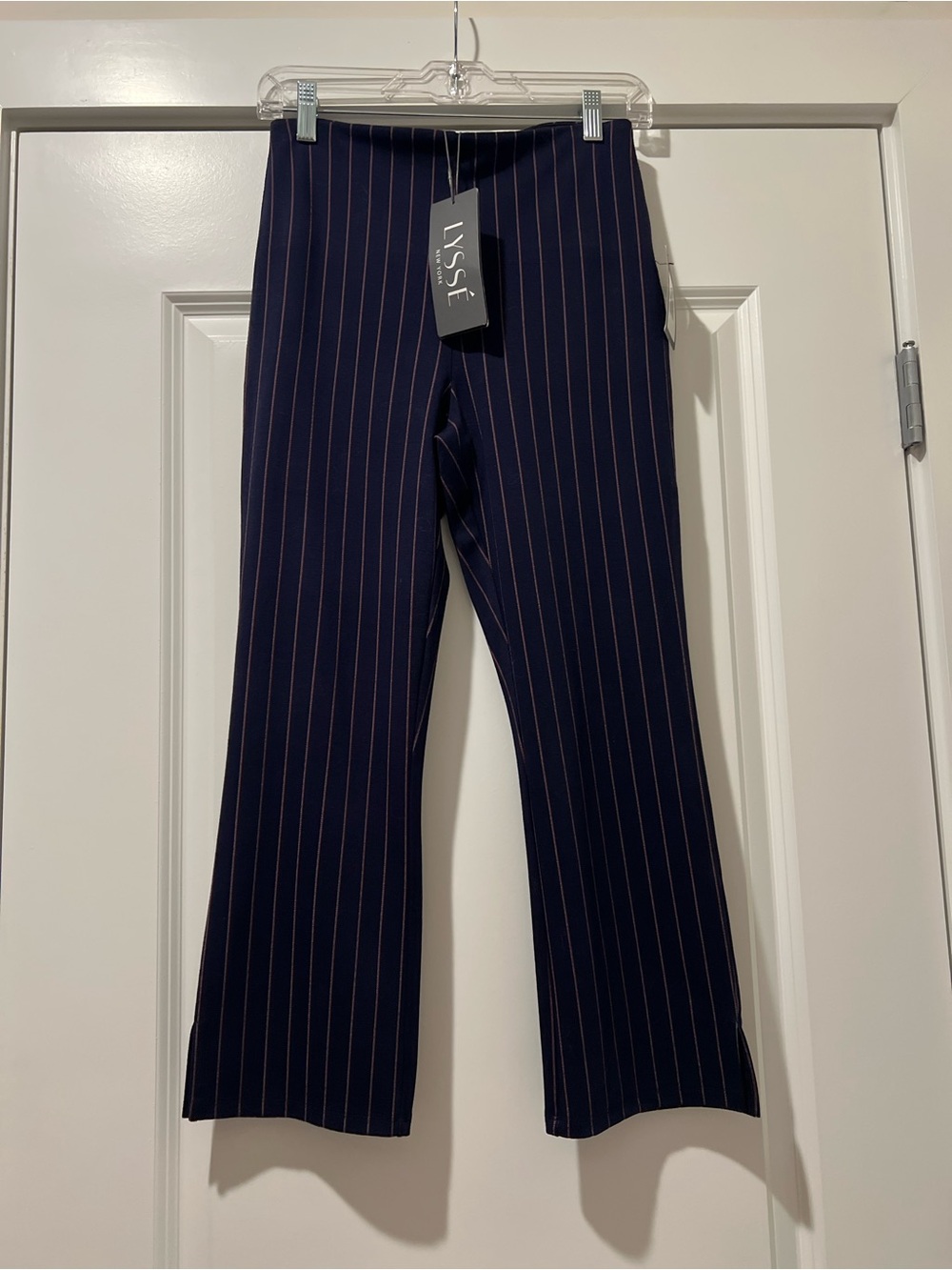 Lysse Navy Pants with Pink Pinstripes